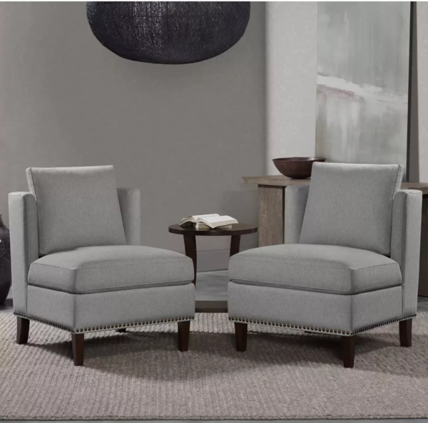 Thomasville Arlo 3 piece Accent Chair & Table Set Grey