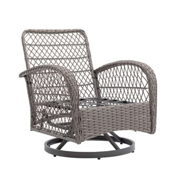 3pc Outdoor Swivel Rocker Chairs, 360  Rocking Patio Set With Thick Cushions - Image 6