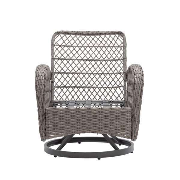 3pc Outdoor Swivel Rocker Chairs, 360  Rocking Patio Set With Thick Cushions - Image 8