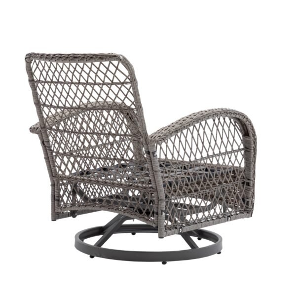 3pc Outdoor Swivel Rocker Chairs, 360  Rocking Patio Set With Thick Cushions - Image 10
